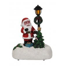 Χριστουγεννιάτικο Διακοσμητικό με Άγιο Βασίλη και LED (12cm)